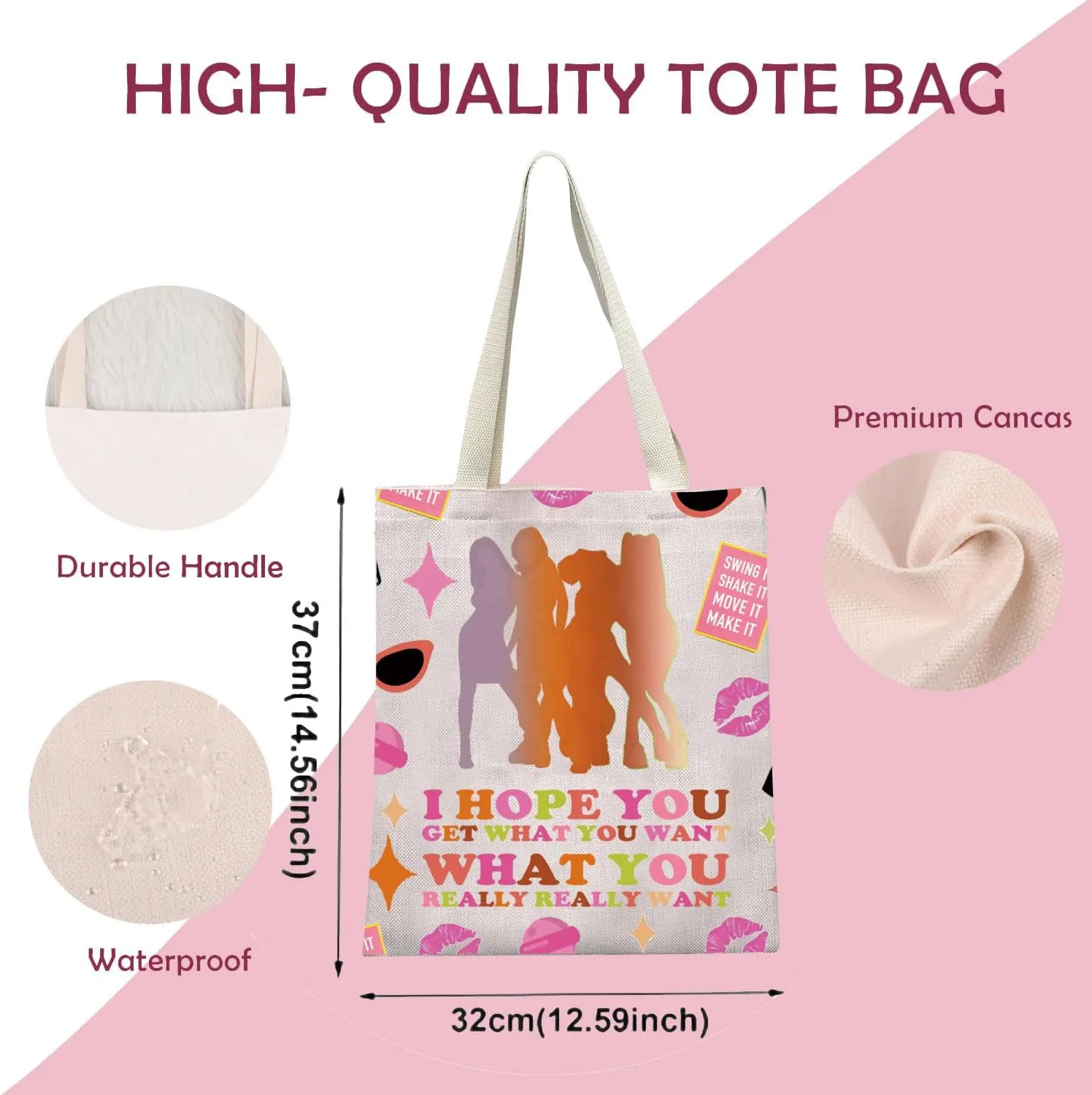 Gzrlyf Spice Girls Makeup Bag Music Inspired Canvas Gifts for Women Wannabe Zipper Pouch (I HOPE YOU Tote)