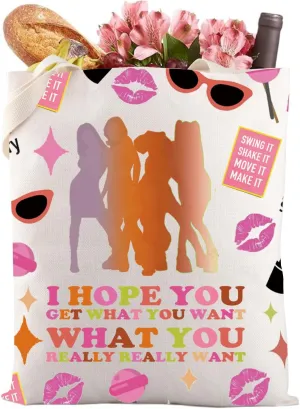 Gzrlyf Spice Girls Makeup Bag Music Inspired Canvas Gifts for Women Wannabe Zipper Pouch (I HOPE YOU Tote)