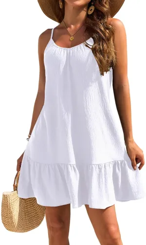 Halife Swimsuit Coverup for Women 2025 Vacation Beach Cover Ups Spaghetti Straps Bathing Suit Cover Up Sundress