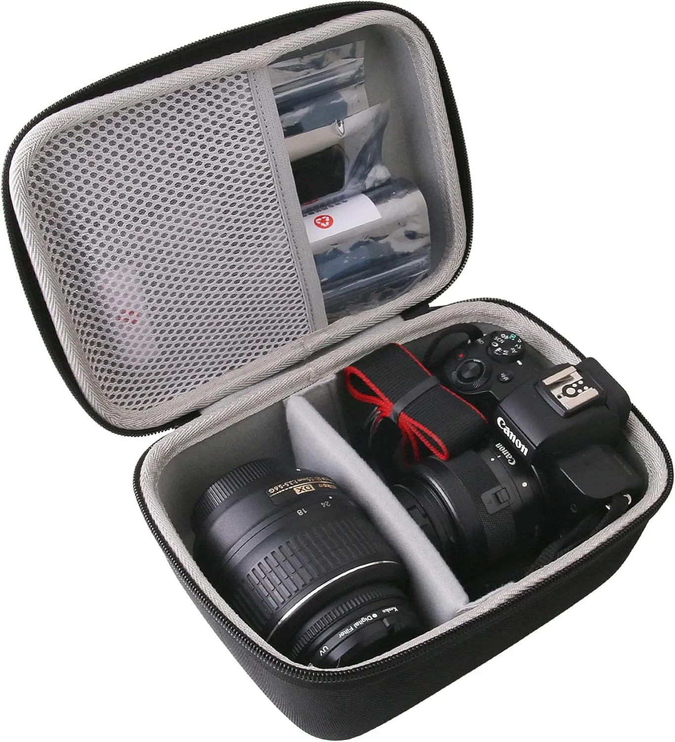 Hard EVA Carrying Case Compatible with Panasonic Lumix GX85/G7 4K Digital Camera/Sony Alpha a6400/a6700/a6100 Lens Camera case. (big)