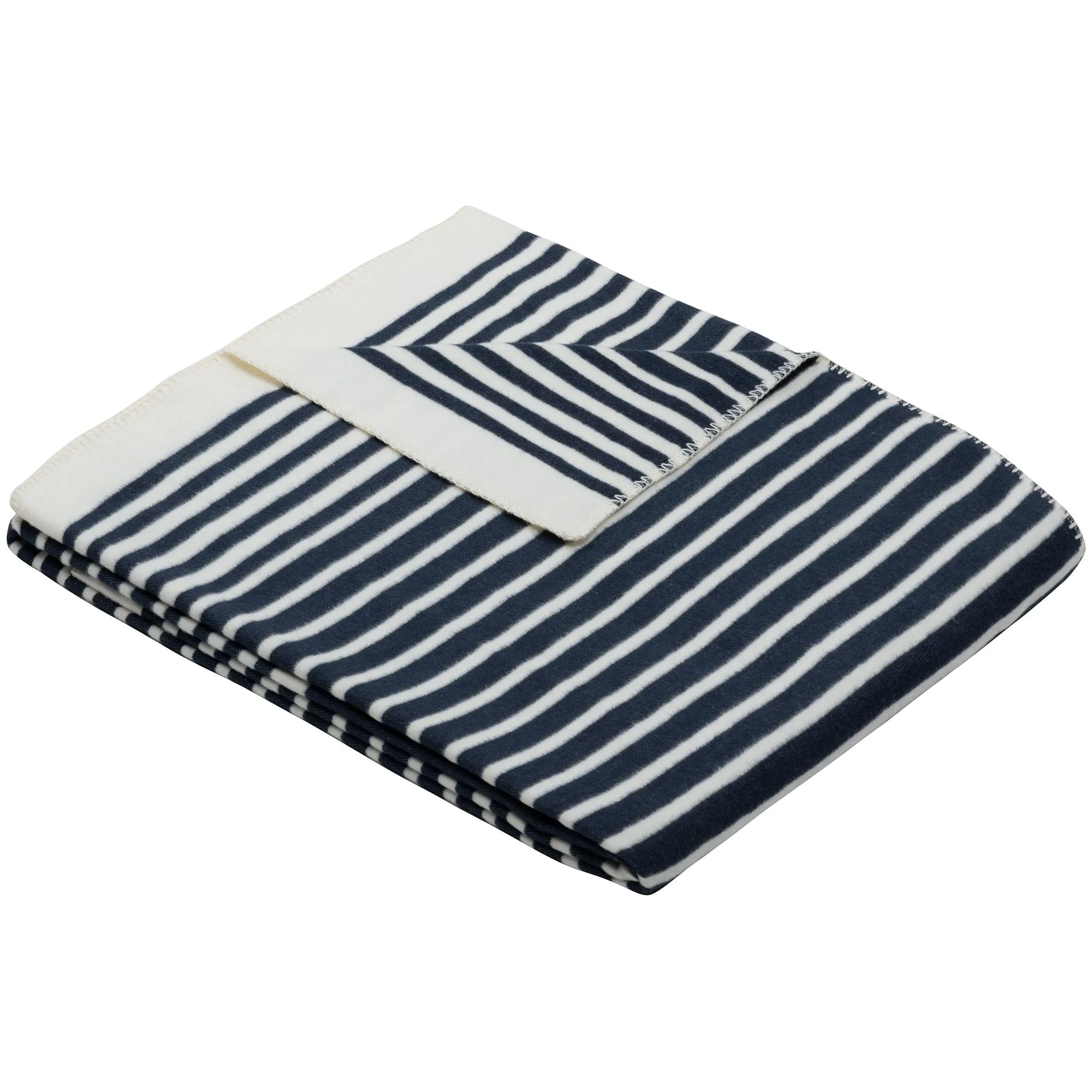 Ibena Ibiza Stripe Luxury Blanket - Navy
