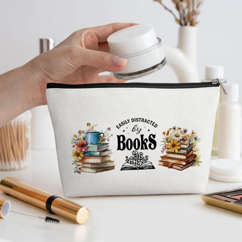 Inspirational Book Makeup Bag, Book Lovers Gifts, Bookish Gifts Bookworm Book Club Gifts Cosmetic Bag for Women Sister Reader Western Lovers Birthday Christmas Graduation Travel Toiletry Bag