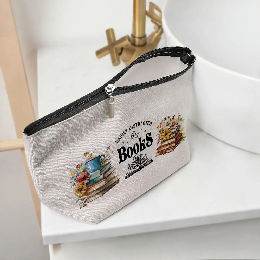 Inspirational Book Makeup Bag, Book Lovers Gifts, Bookish Gifts Bookworm Book Club Gifts Cosmetic Bag for Women Sister Reader Western Lovers Birthday Christmas Graduation Travel Toiletry Bag