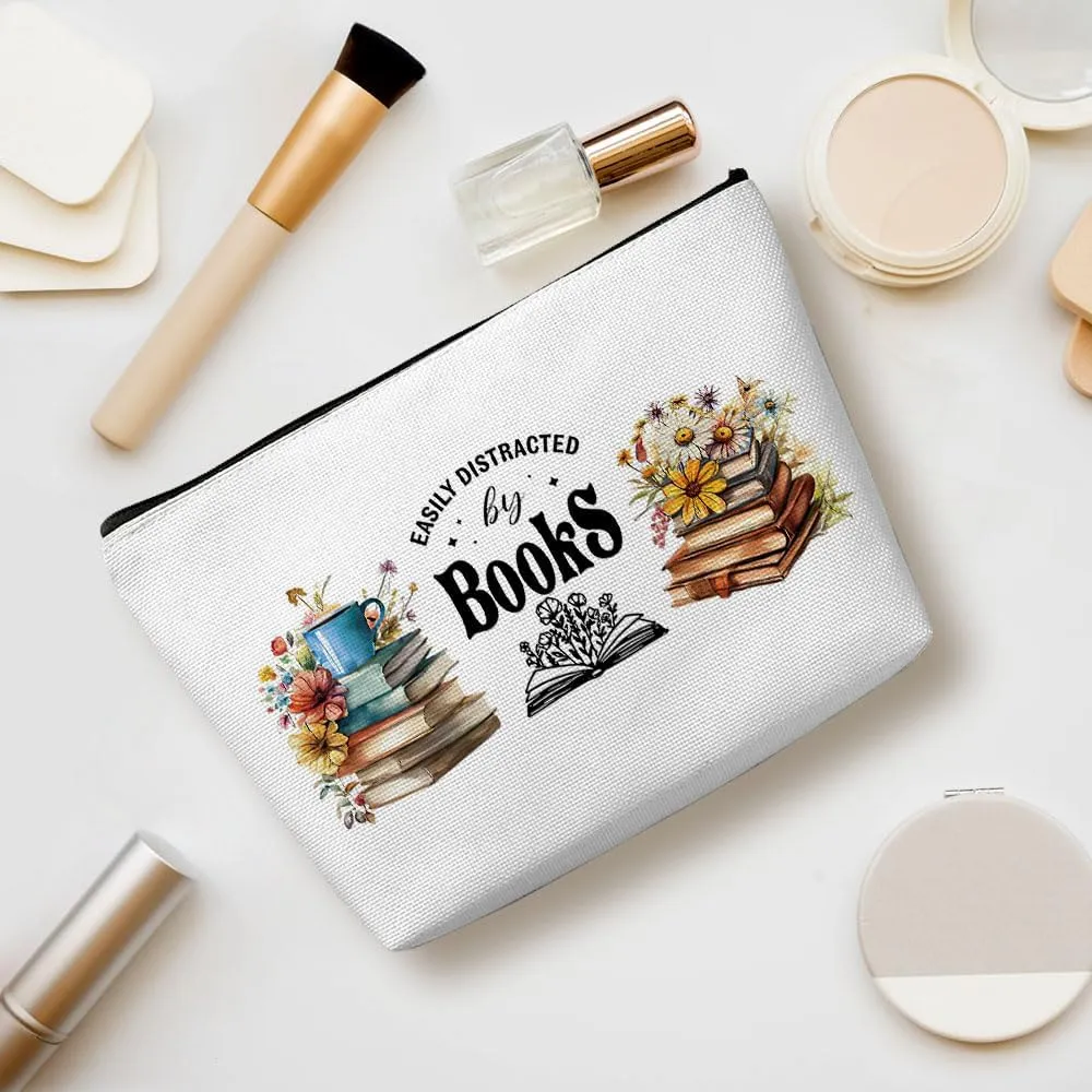 Inspirational Book Makeup Bag, Book Lovers Gifts, Bookish Gifts Bookworm Book Club Gifts Cosmetic Bag for Women Sister Reader Western Lovers Birthday Christmas Graduation Travel Toiletry Bag