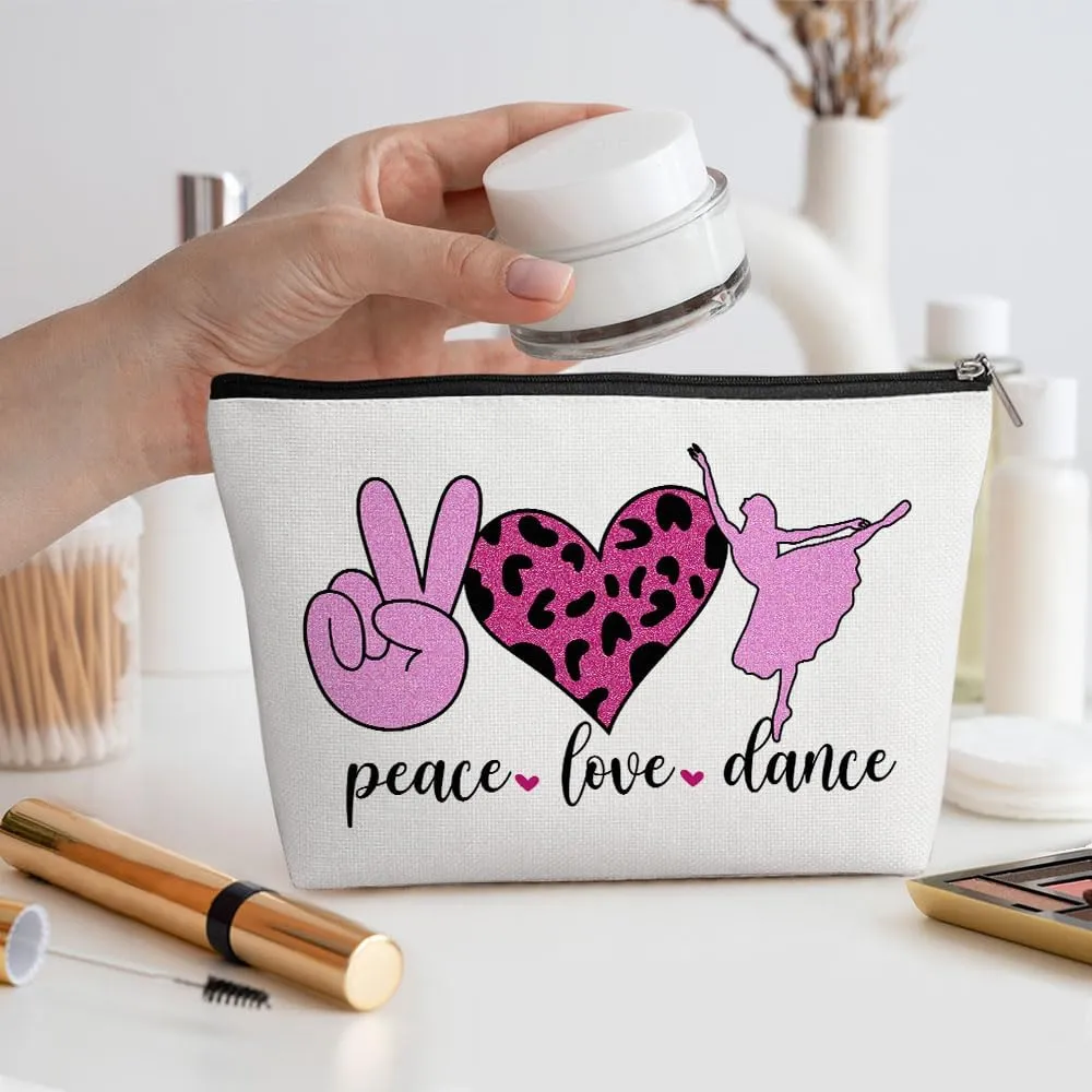 Inspirational Cosmetic Bag for Women, Ballet Dance Gifts, Ballet Gifts, Ballet Recital Gifts for Girls, Ballerina Dancing Funny Makeup Bag Cosmeticcase for Ballet Lovers Birthday Friendship Christmas