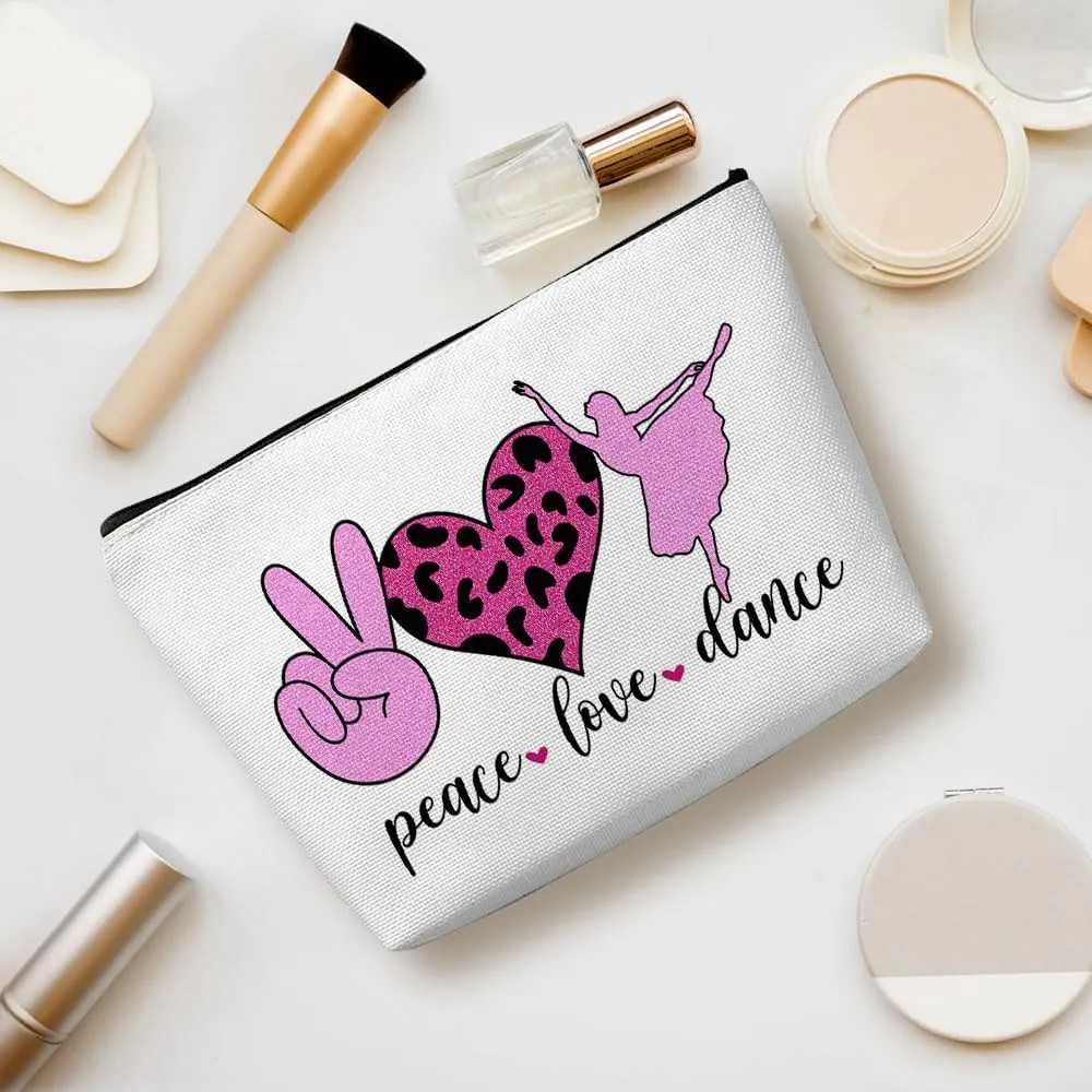 Inspirational Cosmetic Bag for Women, Ballet Dance Gifts, Ballet Gifts, Ballet Recital Gifts for Girls, Ballerina Dancing Funny Makeup Bag Cosmeticcase for Ballet Lovers Birthday Friendship Christmas