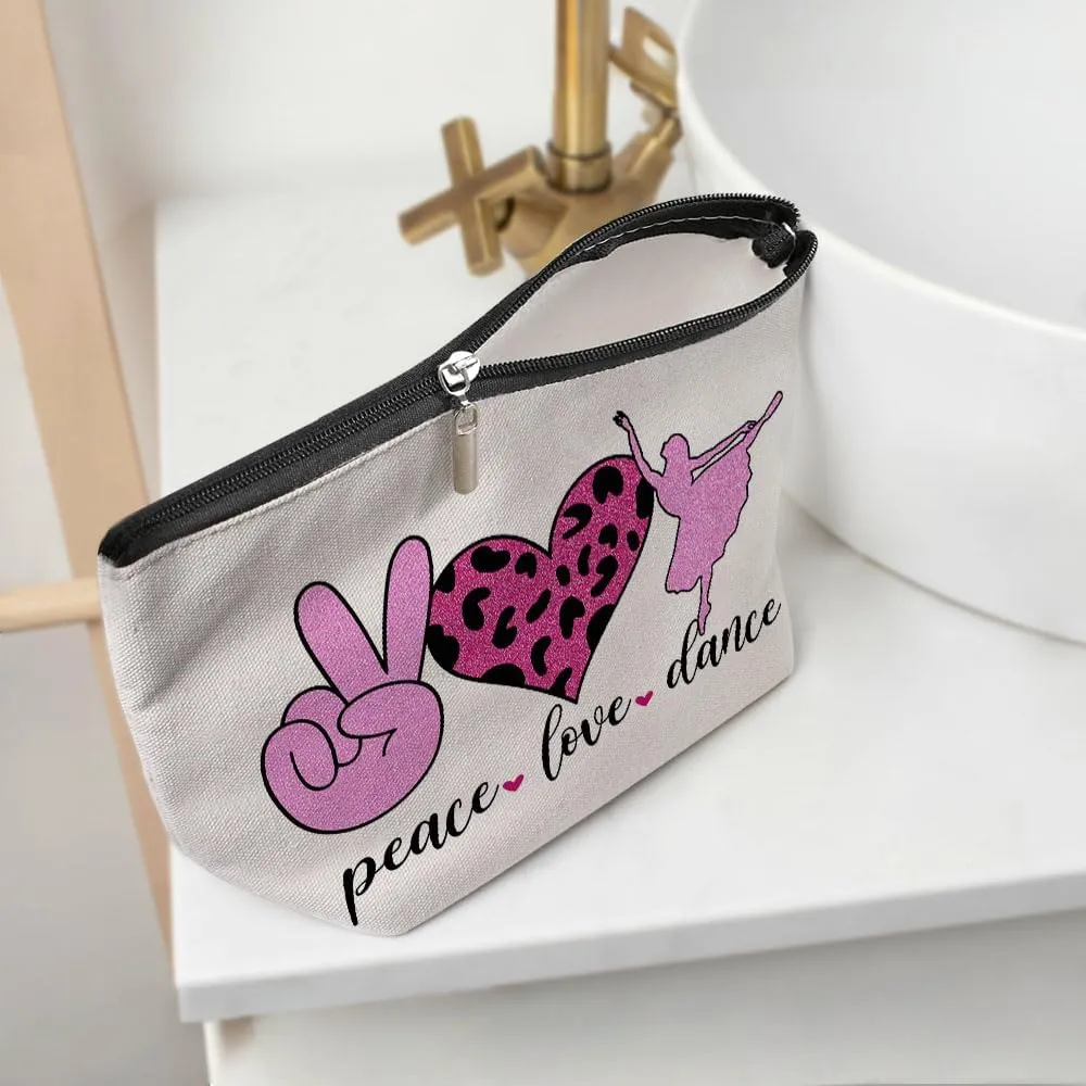 Inspirational Cosmetic Bag for Women, Ballet Dance Gifts, Ballet Gifts, Ballet Recital Gifts for Girls, Ballerina Dancing Funny Makeup Bag Cosmeticcase for Ballet Lovers Birthday Friendship Christmas