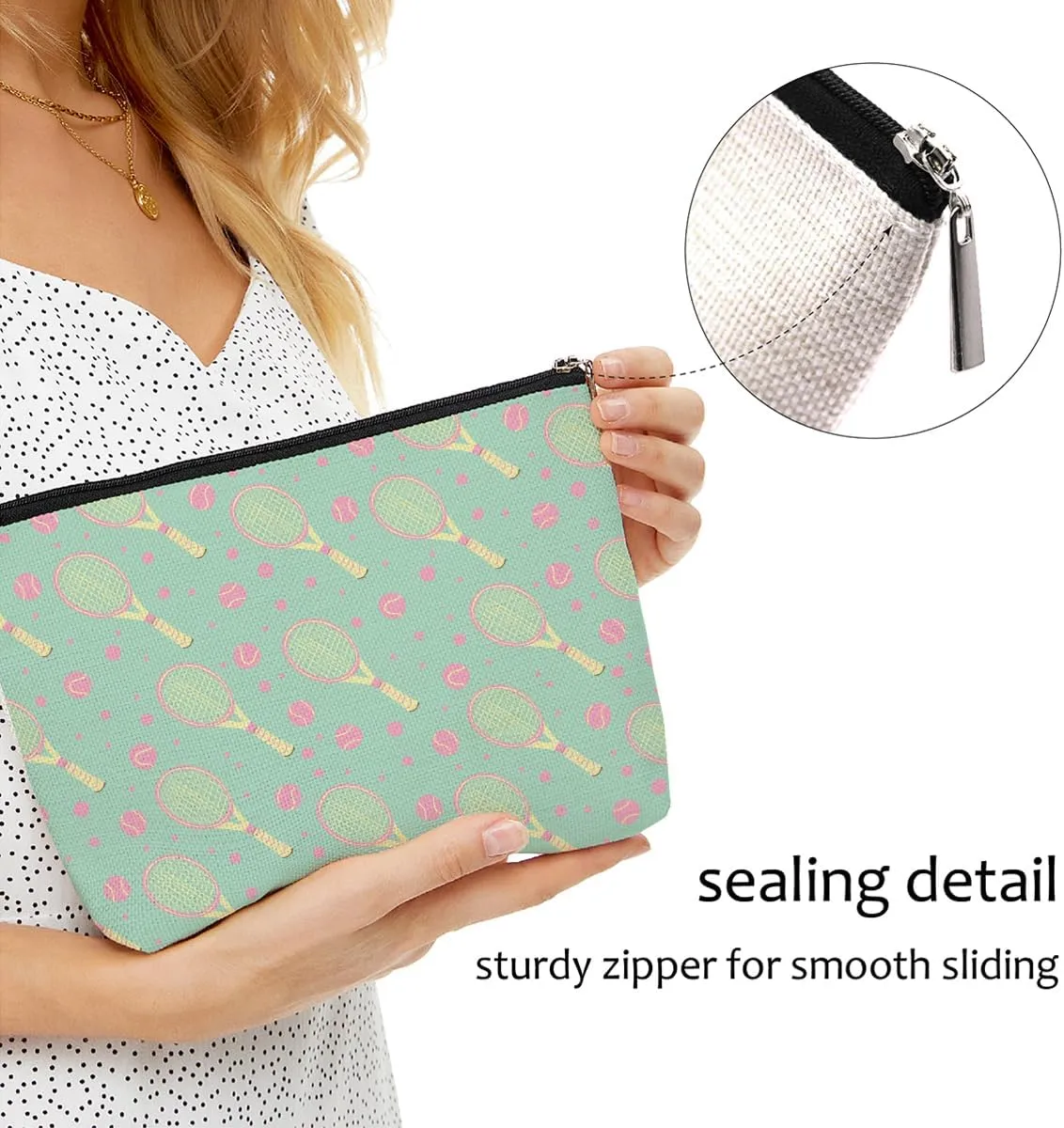 Inspirational Tennis Makeup Bag, Cosmetic & Toiletry Bag | Tennis Player Gifts for Women & Girls