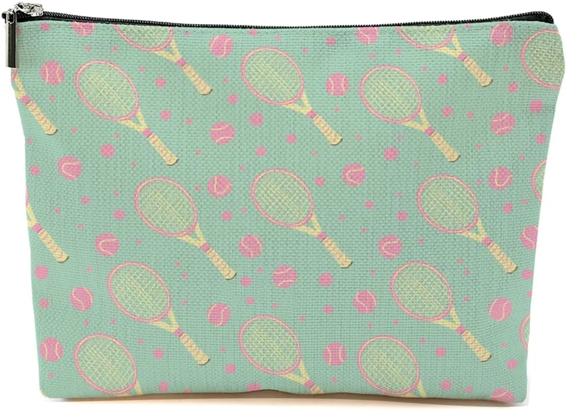 Inspirational Tennis Makeup Bag, Cosmetic & Toiletry Bag | Tennis Player Gifts for Women & Girls