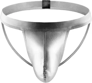 JEsilunmaMY Men's Butt-Flaunting Jockstrap Patent Leather U Convex Pouch Thongs Lingerie Backless Athletic Supporter Panties
