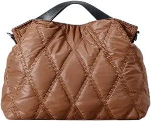 JHTPSLR Large Puffer Tote Bag for Women Quilted Puffer Handbags Puffy Tote Bags Shoulder Bags Trendy Bags 2025