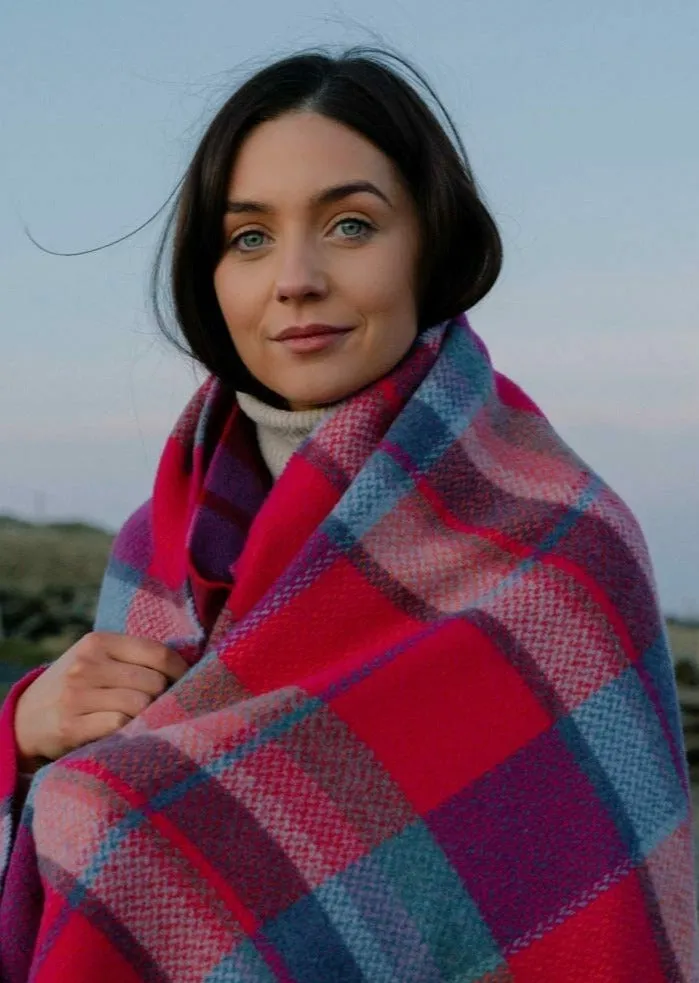 John Hanly Cashmere Merino Throw - Orange Cerise