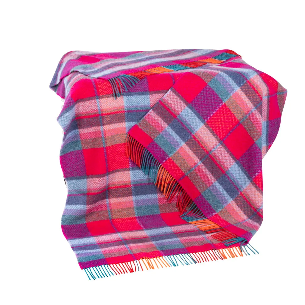 John Hanly Cashmere Merino Throw - Orange Cerise