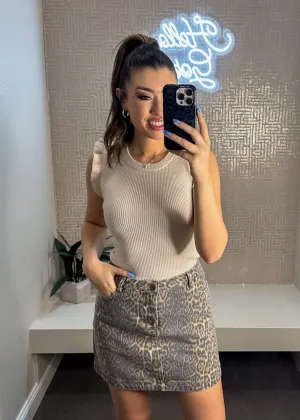 Jordie Leopard Print Skirt