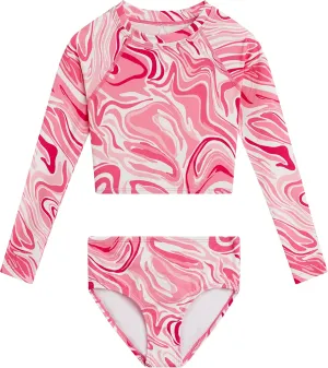 Kanu Surf Girls' Gigi Long Sleeve Rash Guard UPF 50 2-Piece Swim Set