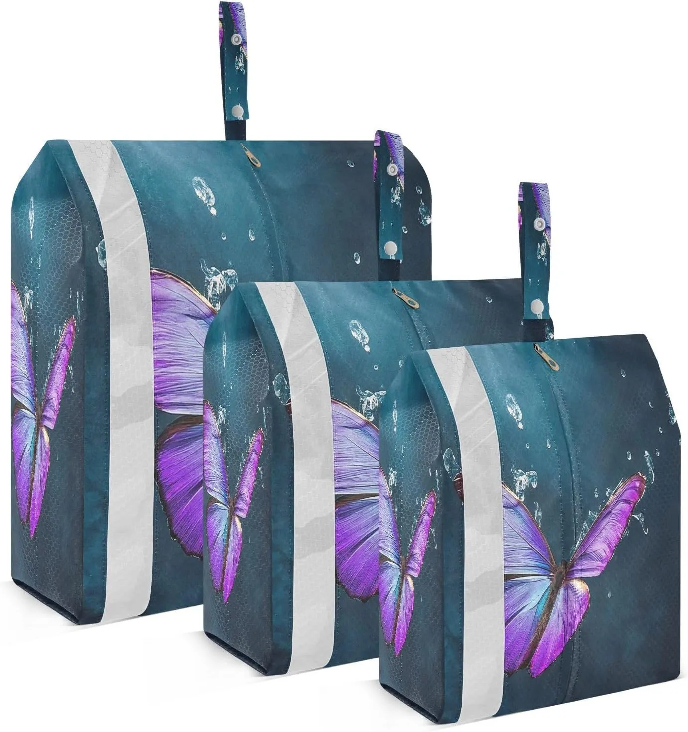 Kigai Butterfly Travel Cubes for Packing 3 PCS Travel Luggage Packing Organizer Foldable Suitcase Storage Bag, Travel Accessories