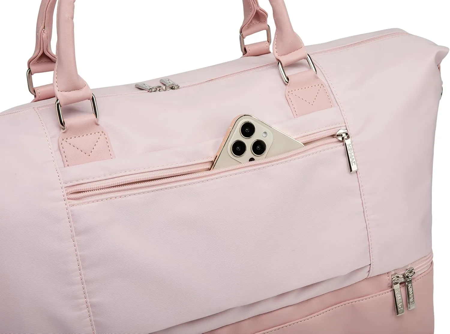 Kinmac Travel Duffel - Overnight Weekender & Gym Bag, Carry-on Tote (Pink)
