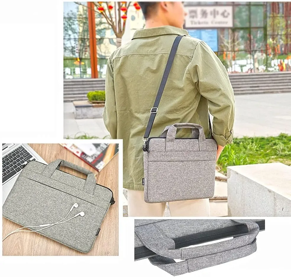 Laptop case Laptop Bag for Computer 13.3 14 15.6 Inch Waterproof Notebook Case Sleeve Shoulder Handbag Briefcase Bags(Grey,15.6)