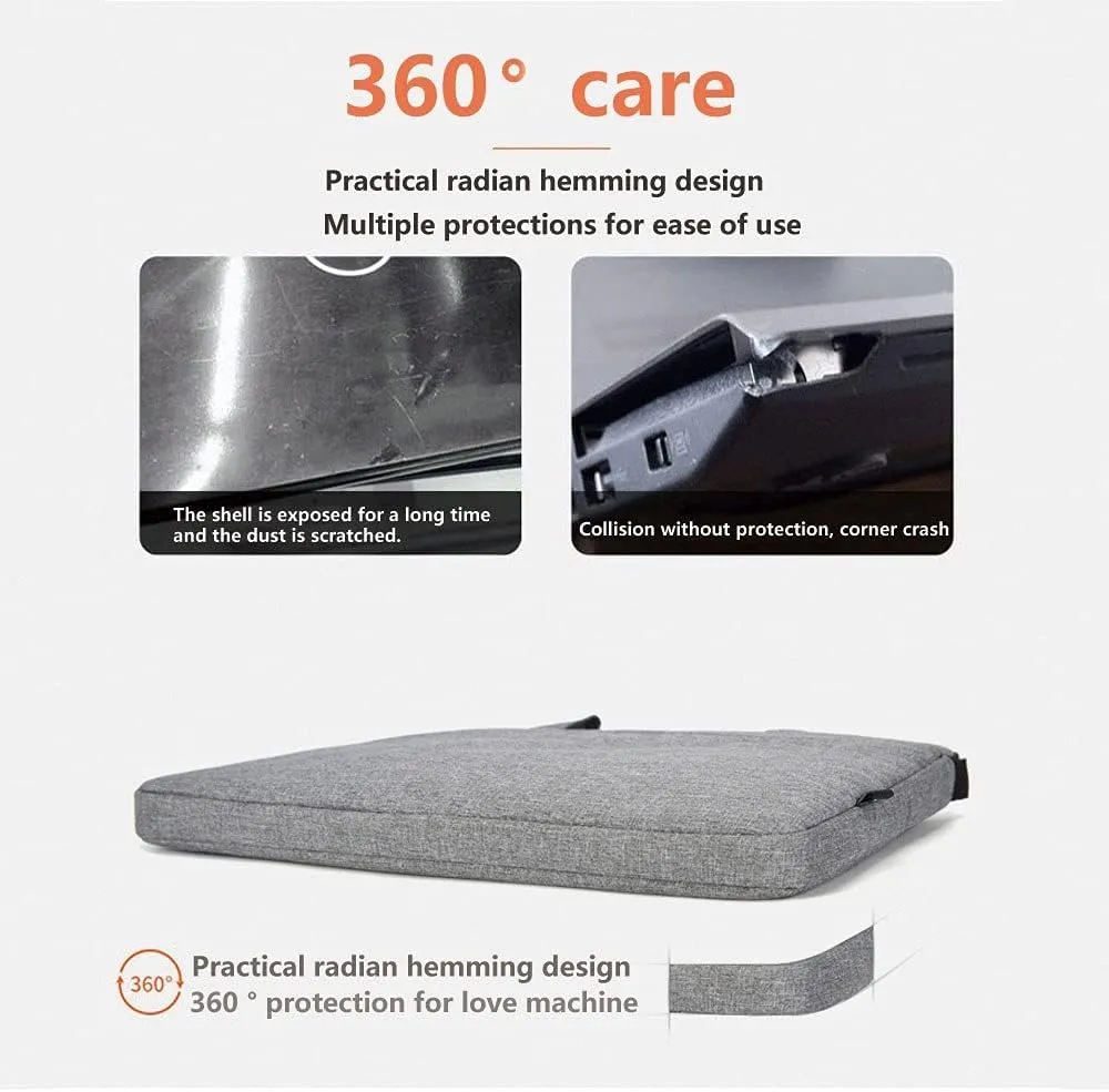 Laptop case Laptop Bag for Computer 13.3 14 15.6 Inch Waterproof Notebook Case Sleeve Shoulder Handbag Briefcase Bags(Grey,15.6)