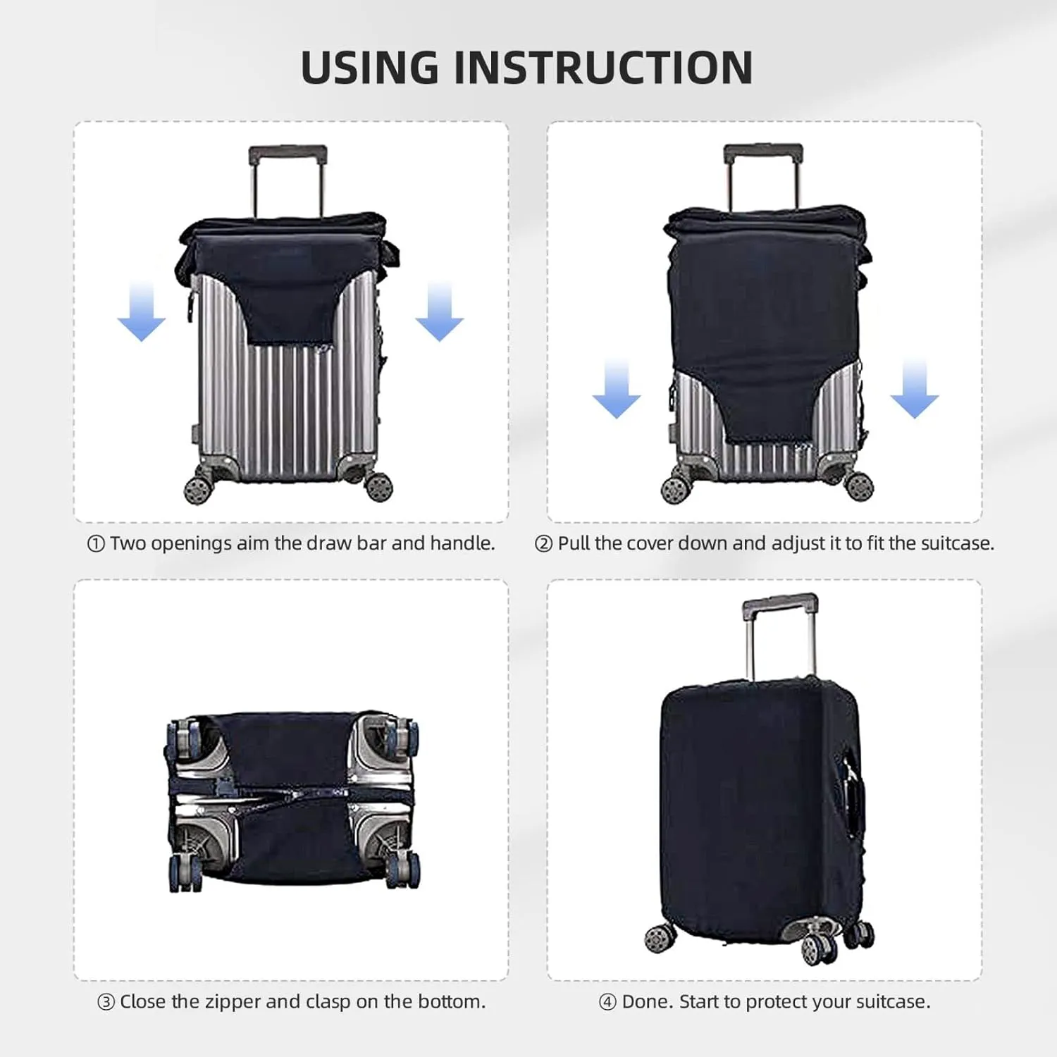 Letter B Luggage Cover Fits 18-32 Inch Suitcase Washable Elastic with Concealed Zipper for Travel Accessories LCC522
