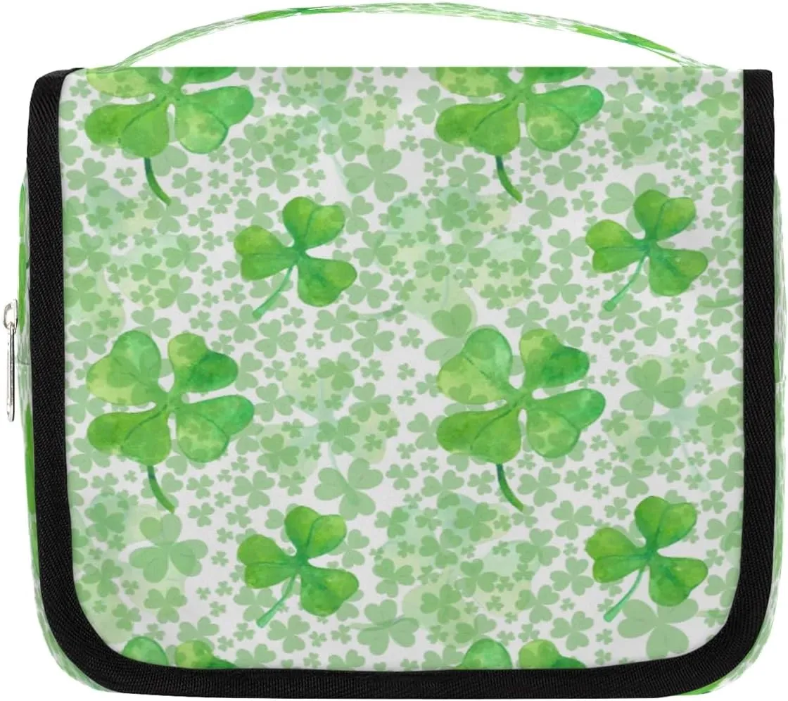 Lucky Leavies Hanging Travel Toiletry Bag Cosmetic Bag Portable Wash Bag with Hook for Bathroom Accessories Toiletries Cosmetics
