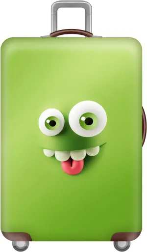 Luggage Cover Funny Face Suitcase Cover Elastic Protector Sets For 18-32 Inch Suitcase Travel Accessories (Funny4, L)