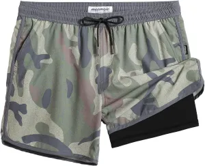 maamgic Mens Short 80s 90s Vintage 5.5" Swim Trunks Swimsuits Board Shorts Compression Liner Quick Dry 2 in 1 Beach Swimwear
