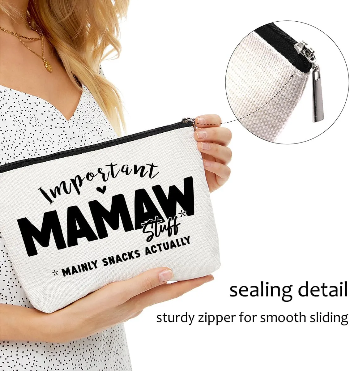 Mamaw Gifts Grandma Gifts Makeup Bag, Gifts for Grandma, Grandma Birthday Gifts Toiletry Bag, Grandmother Gifts Cosmetic Bag, Mothers Day Grandmothers Day Christmas Retirement Gifts for Women Granny