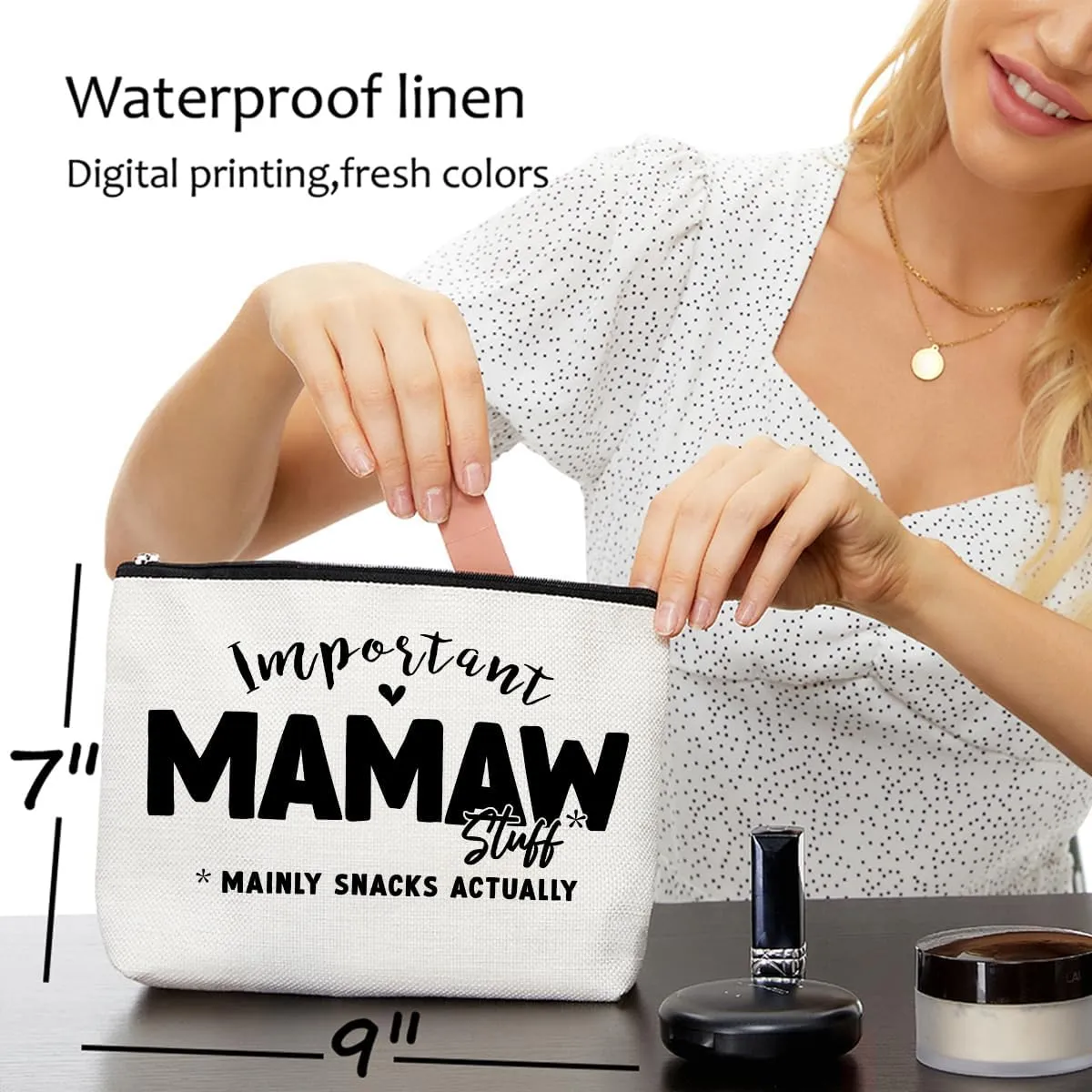 Mamaw Gifts Grandma Gifts Makeup Bag, Gifts for Grandma, Grandma Birthday Gifts Toiletry Bag, Grandmother Gifts Cosmetic Bag, Mothers Day Grandmothers Day Christmas Retirement Gifts for Women Granny