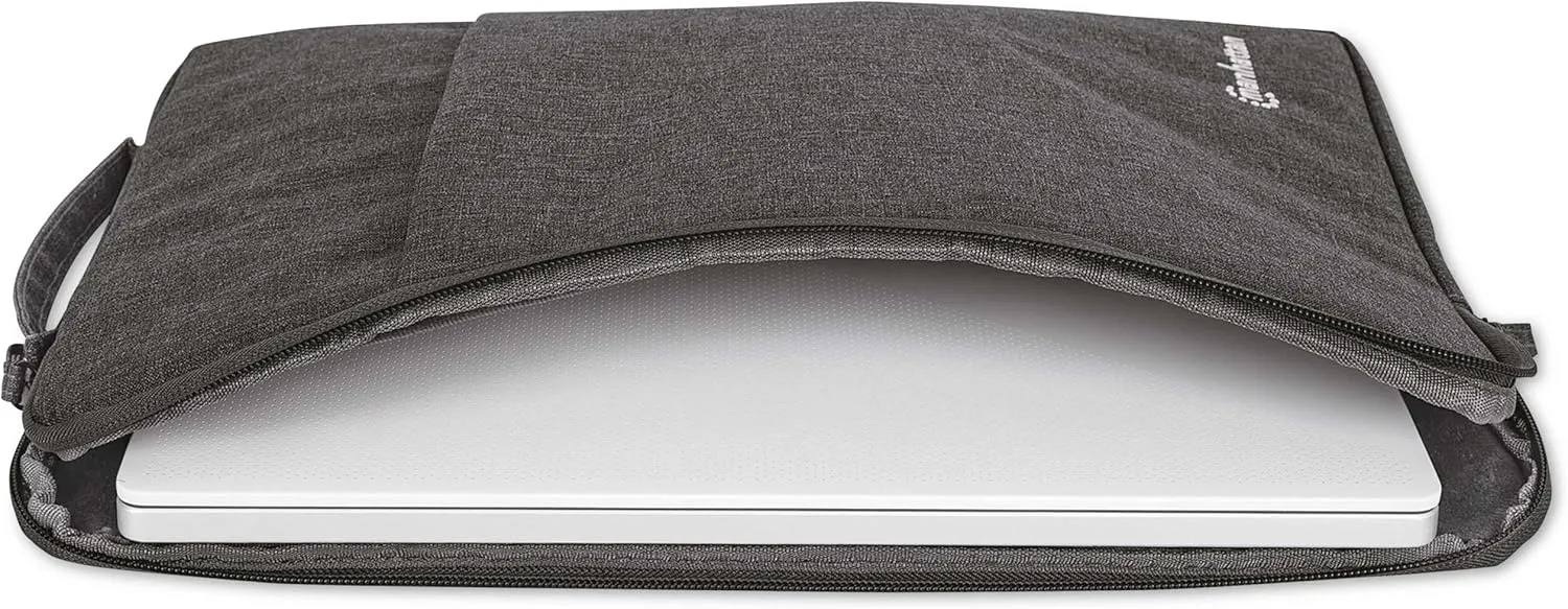MANHATTAN 12.5 Inch Laptop Briefcase Shoulder Bag - Ultra-Lightweight - for Carrying Laptop, Notebook, Macbook, Tablet - Black, 3 Yr Mfg Warranty  439862