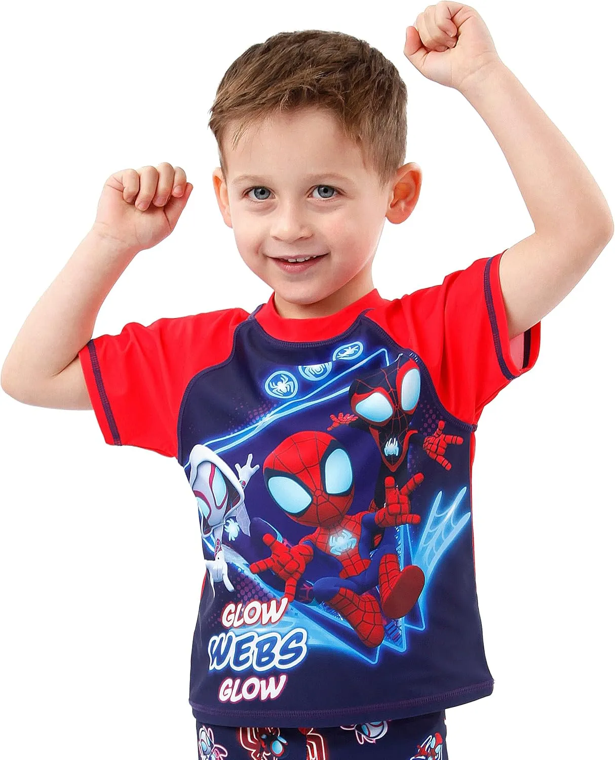 Marvel Spidey and His Amazing Friends Two Piece Boys Swimsuit | Spiderman Swimsuit for Boys | Bathing Suit Set
