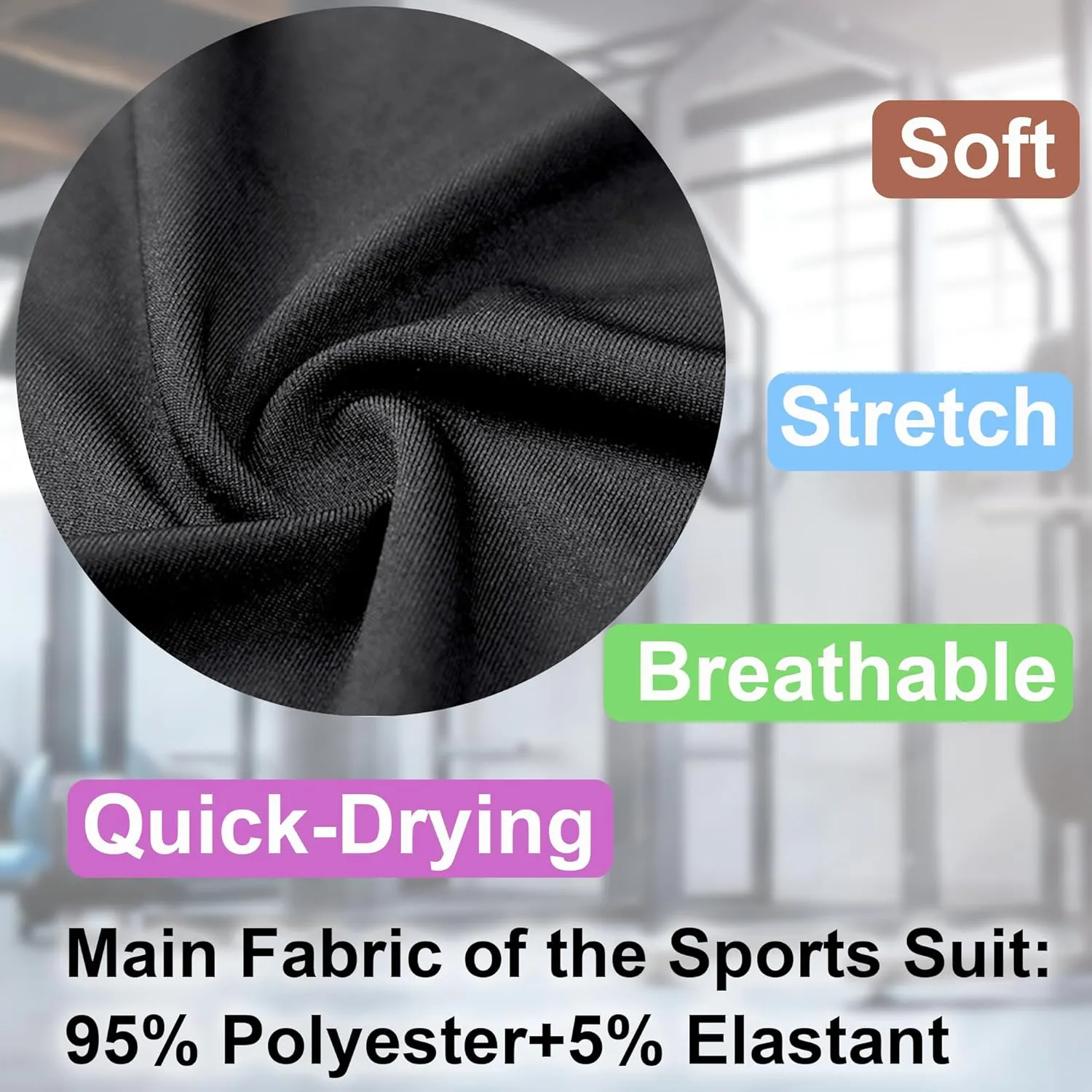 Mens 5Pcs Quick Dry Compression Sets Tops Accessories Clothes Equipment for Workout Gym Athletic Running Sport