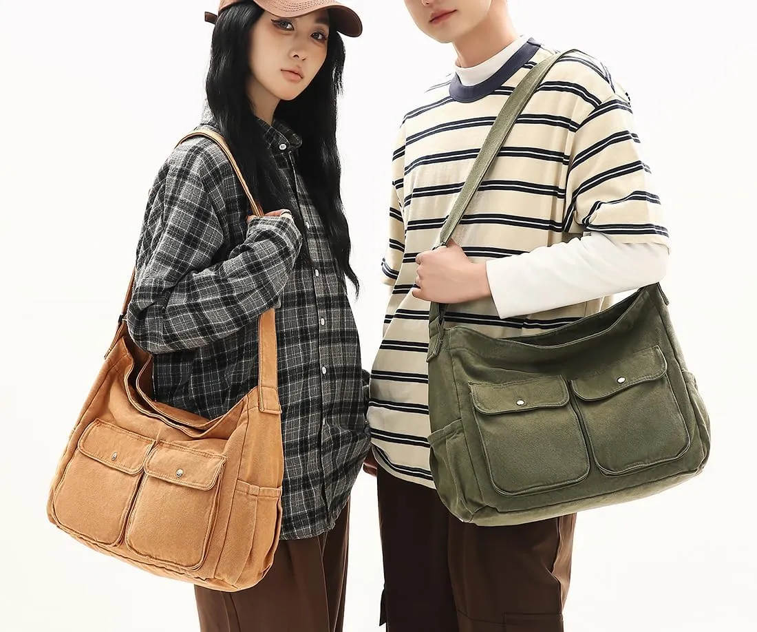 Messenger Bag Hobo Crossbody Bags for Women Canvas Bag Crossbody Tote Bag Shoulder Bag