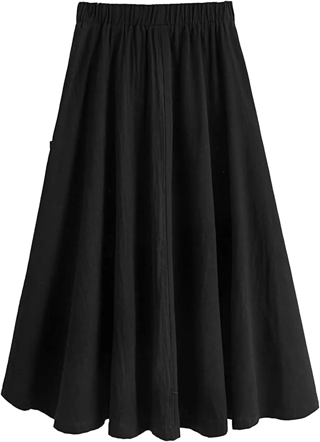 Midi Skirt for Women Women's Casual High Waist Pleated A Line Midi Skirt with Pocket Women Skirts Midi Length