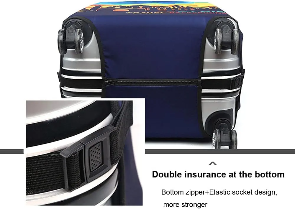 MosaiRudo Thicker Luggage Cover Elastic Suitcase Cover Protector Fits 18-32 Inch Suitcase Travel Accessories (Butterfly, S)