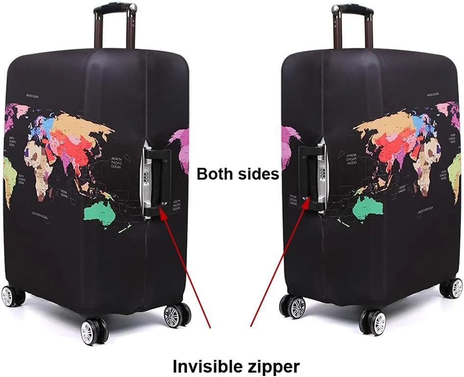 MosaiRudo Thicker Luggage Cover Elastic Suitcase Cover Protector Fits 18-32 Inch Suitcase Travel Accessories (Butterfly, S)