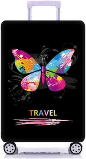 MosaiRudo Thicker Luggage Cover Elastic Suitcase Cover Protector Fits 18-32 Inch Suitcase Travel Accessories (Butterfly, S)