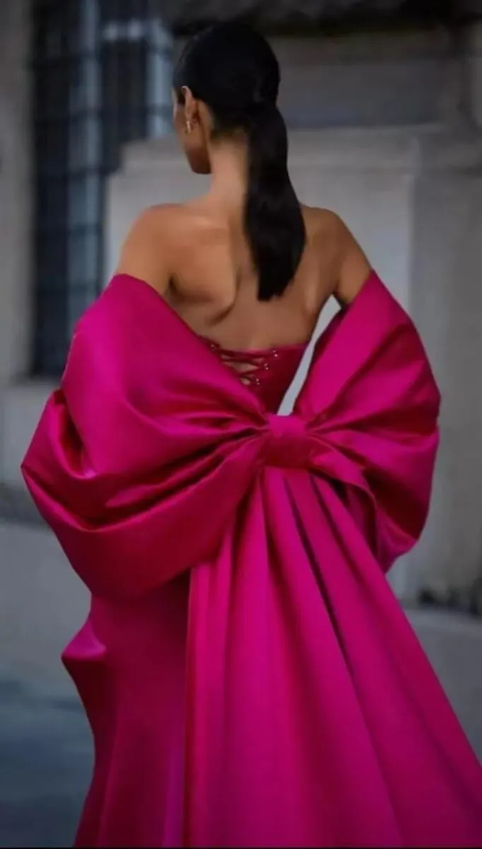 Mouccy Wedding Cape with Big Bow Sleeves Satin Cloak for Bridal Accessories 2M Cathedral Length Wrap Detachable Train