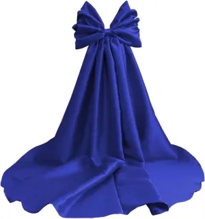 Mouccy Wedding Cape with Big Bow Sleeves Satin Cloak for Bridal Accessories 2M Cathedral Length Wrap Detachable Train
