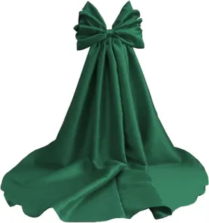 Mouccy Wedding Cape with Big Bow Sleeves Satin Cloak for Bridal Accessories 2M Cathedral Length Wrap Detachable Train