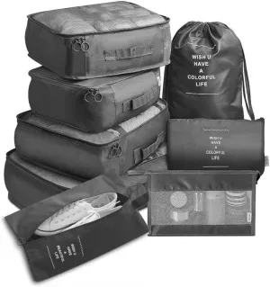 MPM 8 PC Packing Cube Luggage Organizers Set, Travel Packing Bags, Suitcase Bag Set, Travel Accessories Essentials, Pack