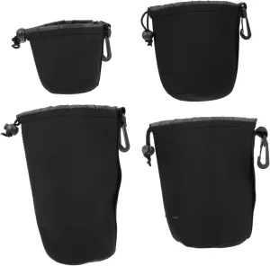 NUOBESTY 4pcs Camera Lens Pouch Lens Case for Safe Storage Durable and Shockproof Protection for Photography Accessories