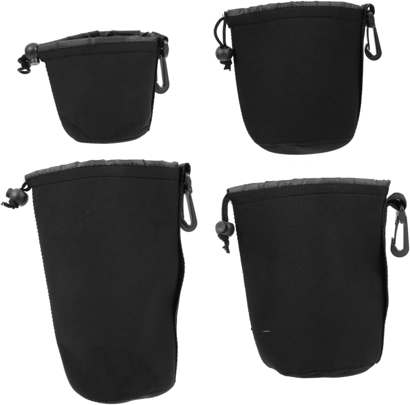 NUOBESTY 4pcs Camera Lens Pouch Lens Case for Safe Storage Durable and Shockproof Protection for Photography Accessories