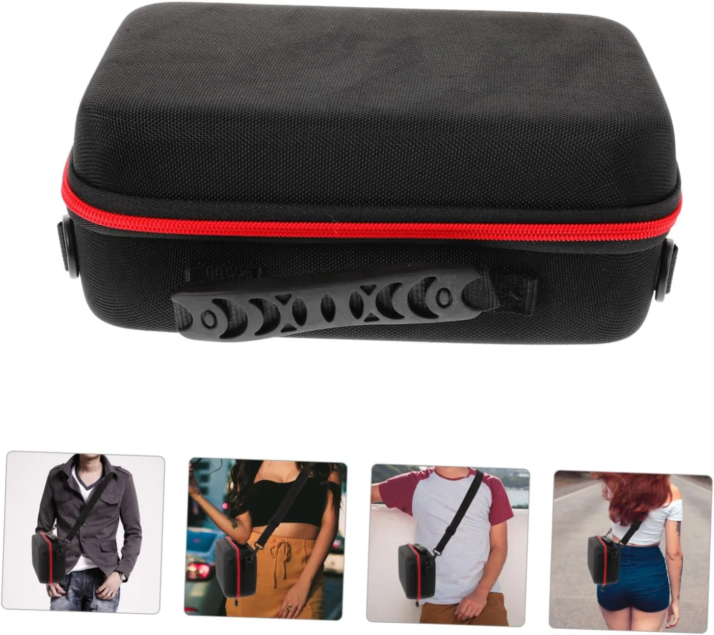 NUOBESTY Small Camera Bag with Padded Hard Case Travel Camera Storage Pouch DIY Design with Compartments Durable Splashproof for Digital Equipment Protection
