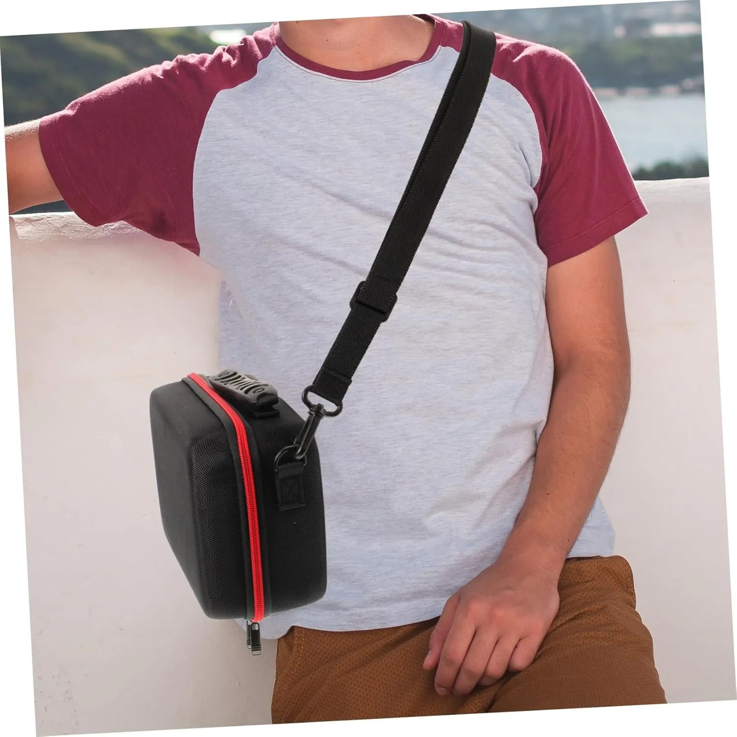 NUOBESTY Small Camera Bag with Padded Hard Case Travel Camera Storage Pouch DIY Design with Compartments Durable Splashproof for Digital Equipment Protection