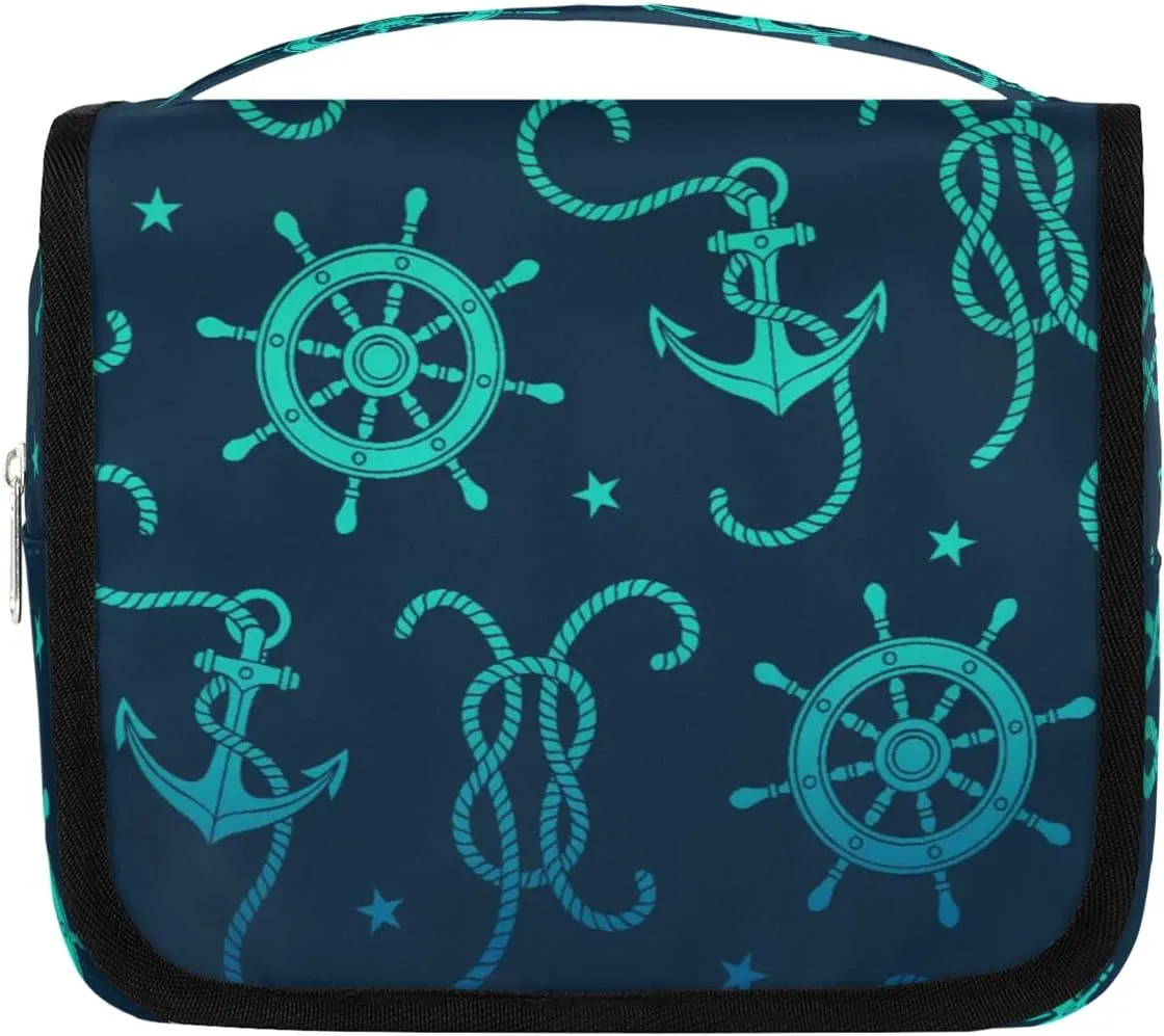 Ocean Ropes Hanging Travel Toiletry Bag Cosmetic Bag Portable Wash Bag with Hook for Bathroom Accessories Toiletries Cosmetics