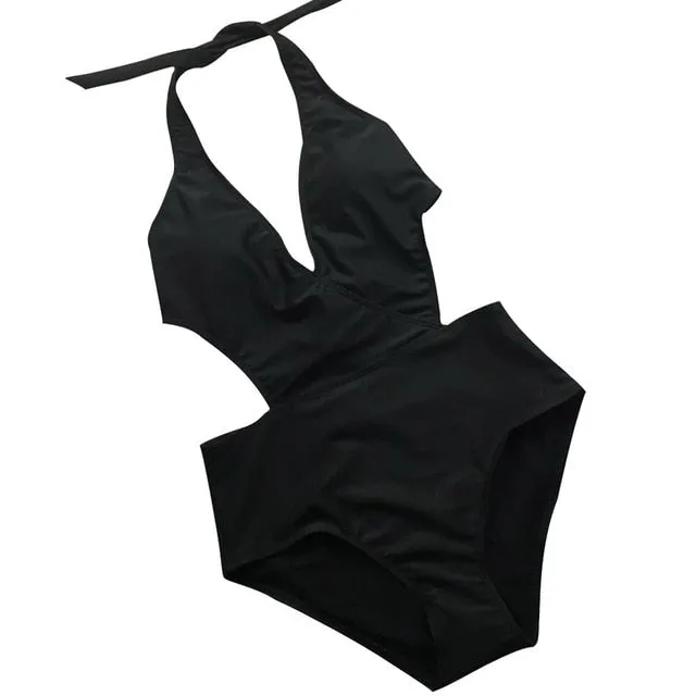 One-Piece Suits Surplice Neckline Monokini