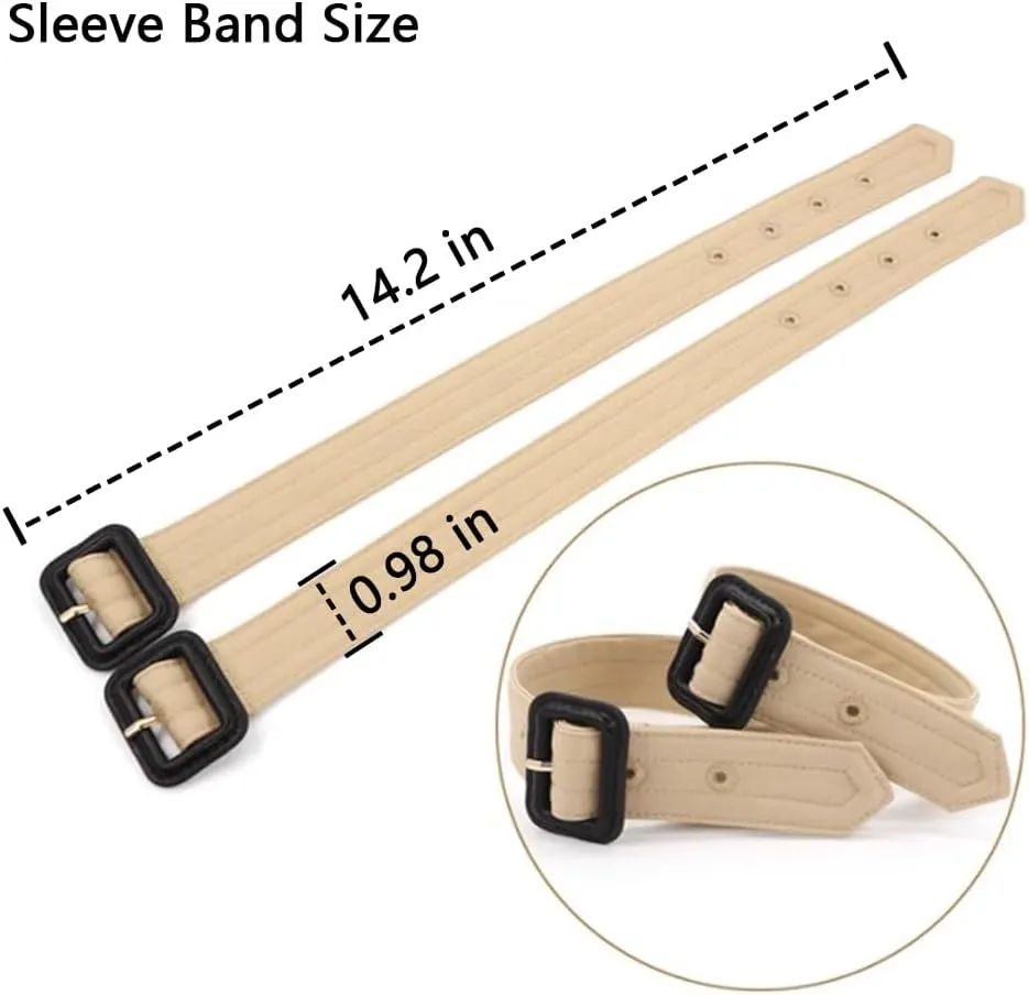 One Set of Trench Coat Belt and Sleeve Band Replacement Wind Coat Accessories for Overcoat Coat Windbreaker Jacket