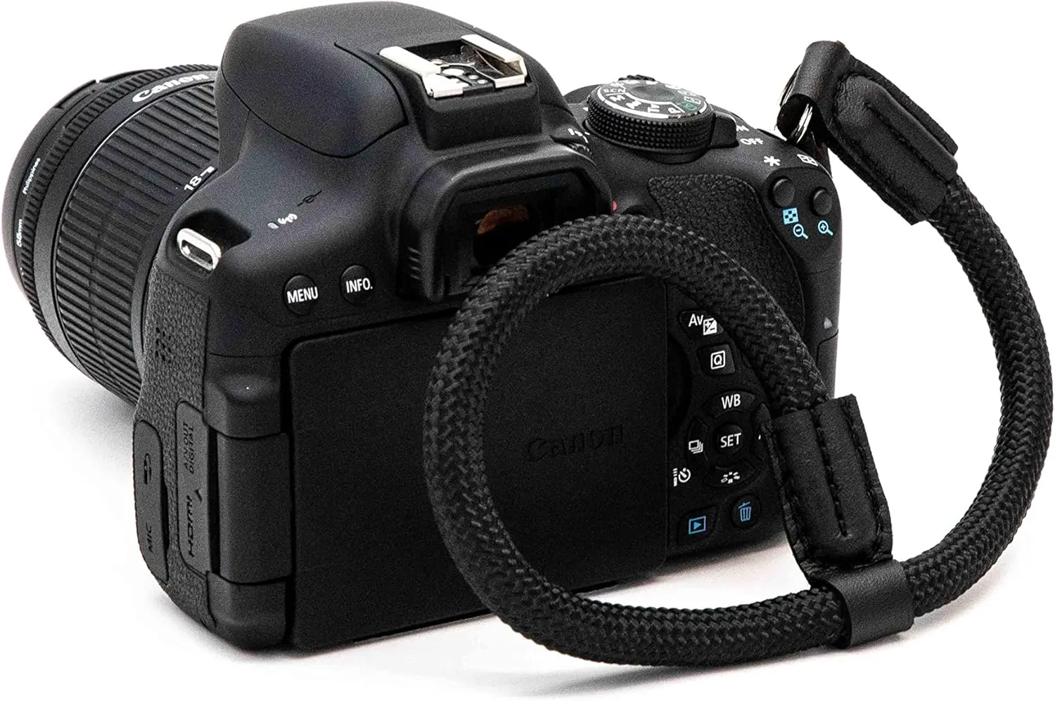 Optio Wrist Camera Strap, Universal Camera Wrist Strap, Rope Strap, Minimalist Travel Camera Accessories, DSLR and SLR, Black