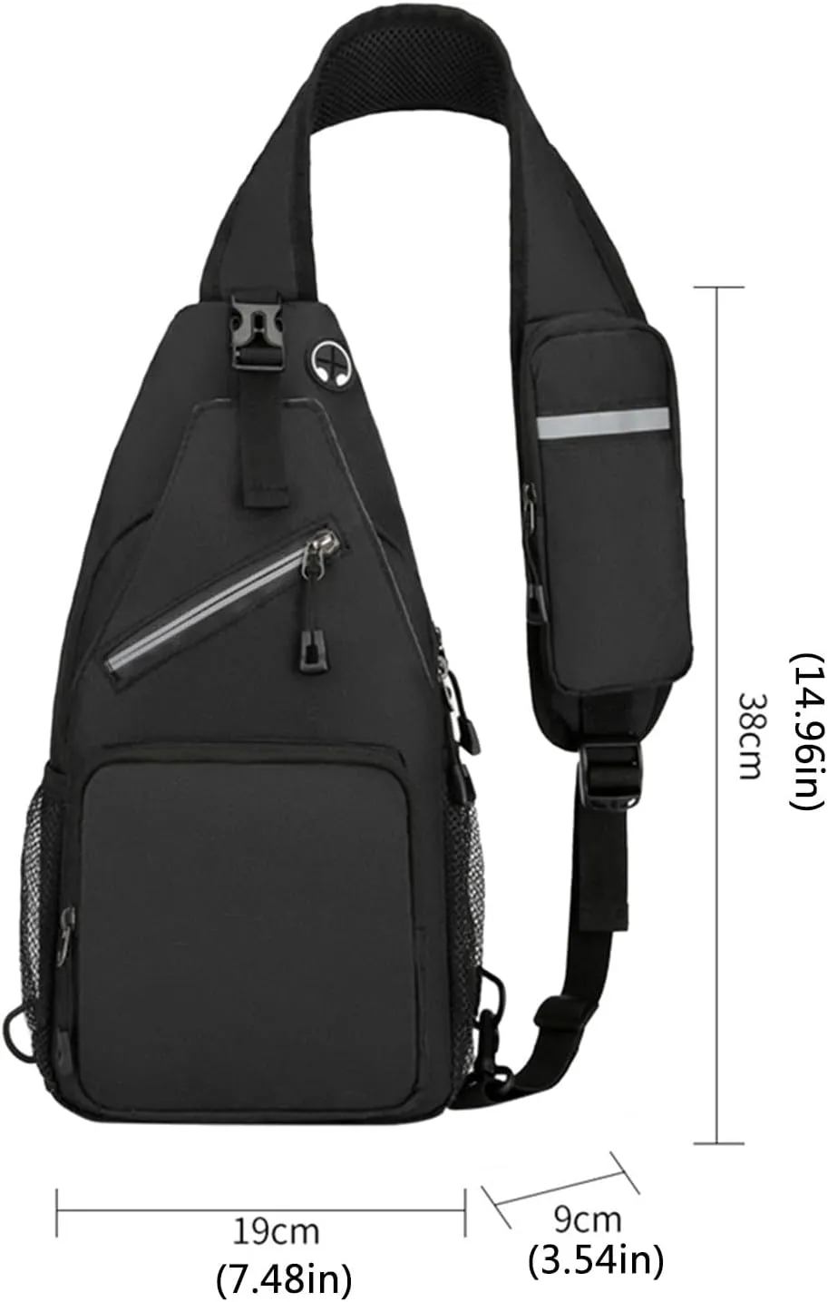 Outdoor Sling Bags Trendy Crossbody Purse Chest Bag With Adjustable Guitar Strap For Travel Womens (Black, One Size)
